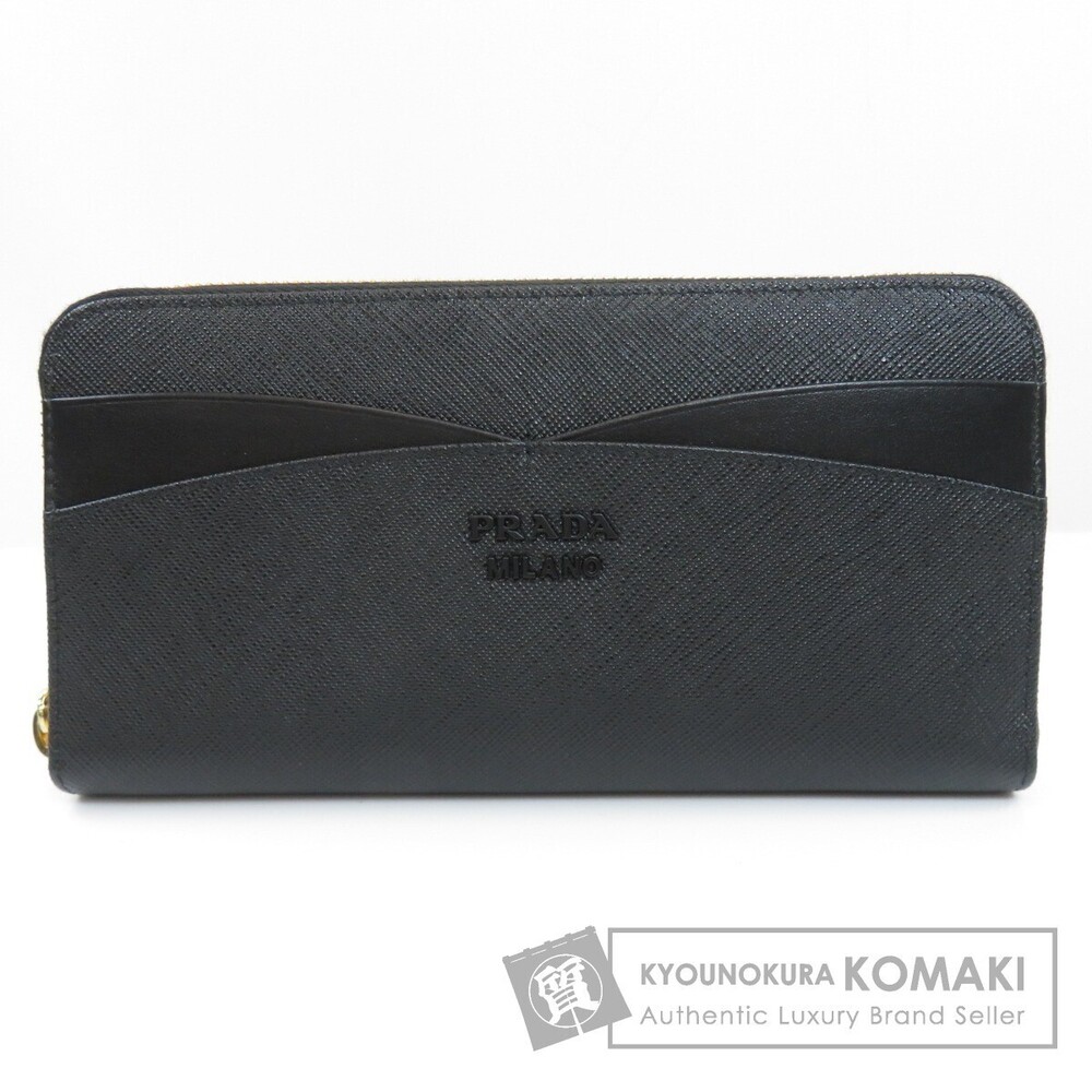 Prada logo motif long Wallet leather